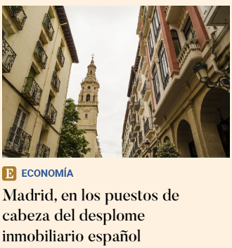 Madrid, en los puestos de cabeza del desplome inmobiliario español